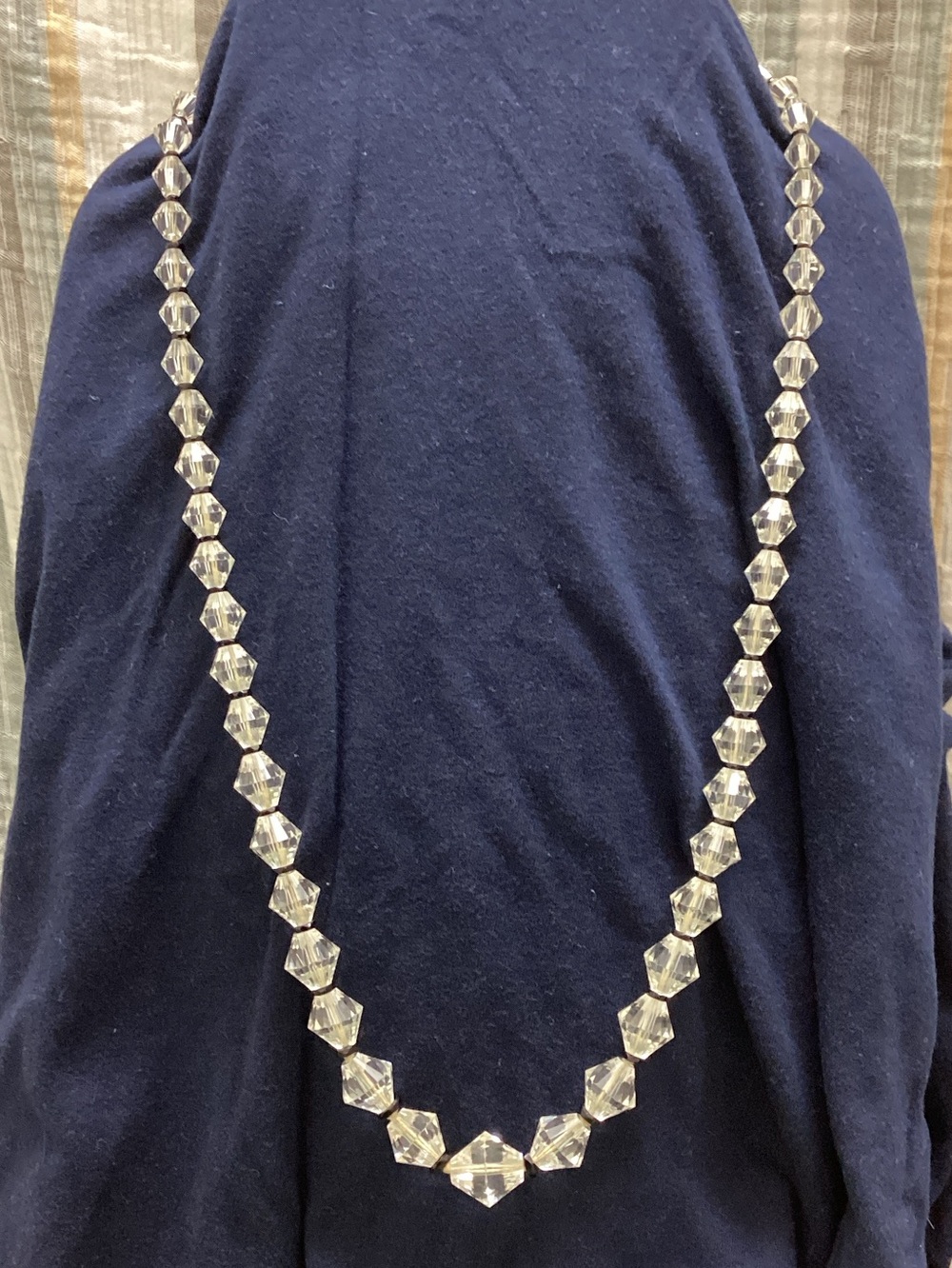 Crystal bead necklace Vintage Art Deco Vintage elegance Romantic goth  26”